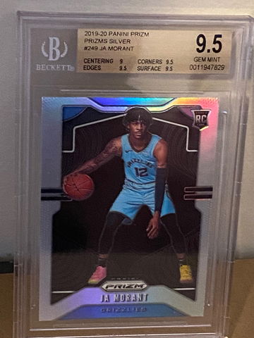 2019 Ja Morant Panini Prizm Silver Rookie Refractor!  BGS 9.5 Mint!