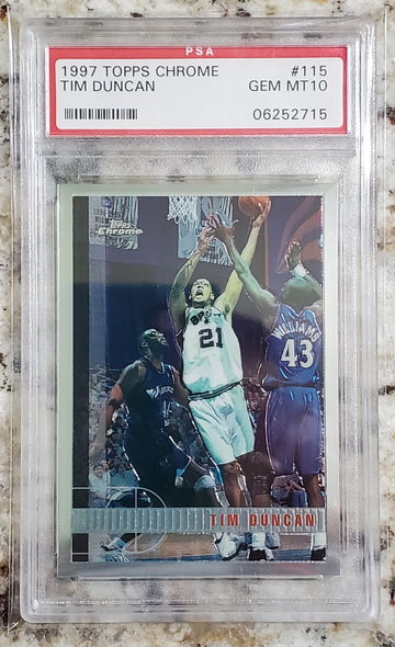 1997 Topps Chrome TIM DUNCAN PSA 10