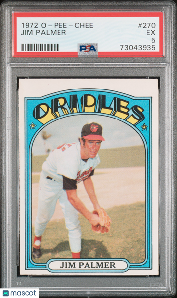 1972 O-Pee-Chee Baseball Jim Palmer #270 PSA 5