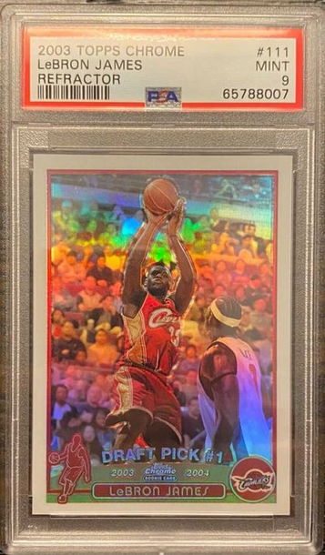 2003 Topps Chrome Lebron James Refractor #111 PSA 9
