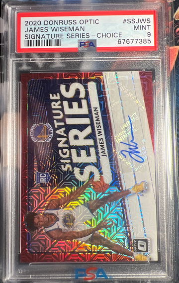 2020 Optic Choice NBA James Wiseman RC Mojo Prizm Auto Signature Series PSA 9