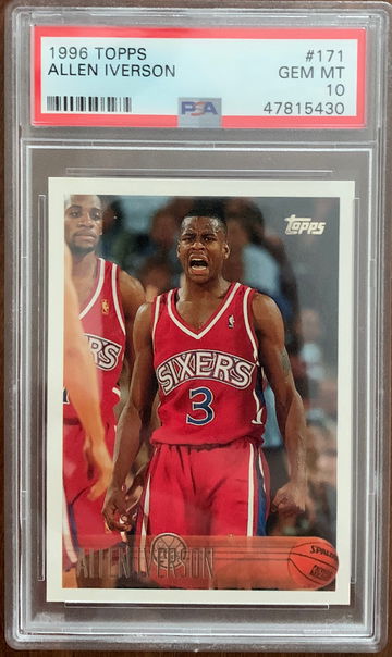 1996 Topps Allen Iverson Rookie PSA 10 Gem Mint