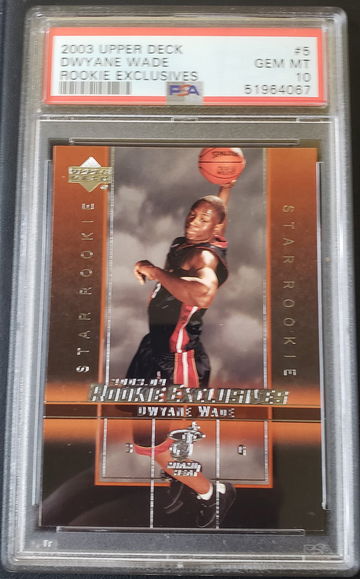 2003-04 Upper Deck Rookie Exclusives Dwayne Wade #5 PSA 10 GEM MINT 