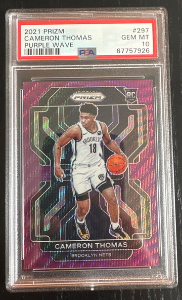 Cameron Thomas 2021 Panini Prizm Purple Wave PSA 10