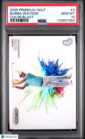 2025 Panini Prizm LIV Golf Color Blast Bubba Watson #3 PSA 10