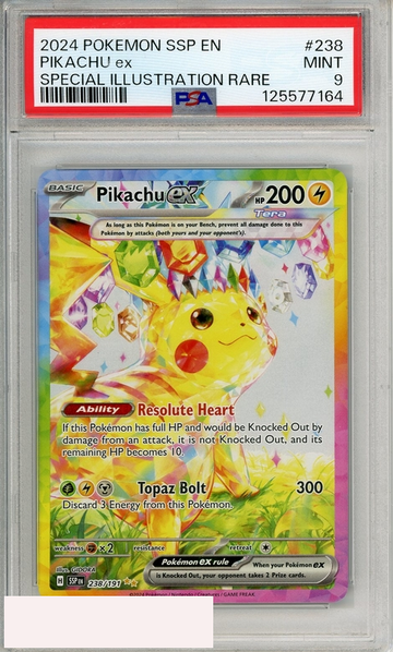 2024 POKEMON SSP EN-SURGING SPARKS PIKACHU EX #238 SIR PSA 9 MINT
