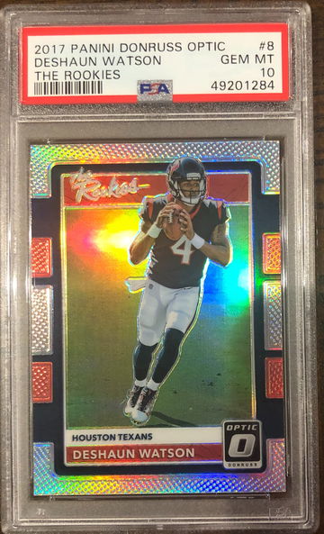 2017 Donruss Optic #8 Deshaun Watson The Rookies Holo Silver Prizm RC PSA 10 Gem Mint Rookie