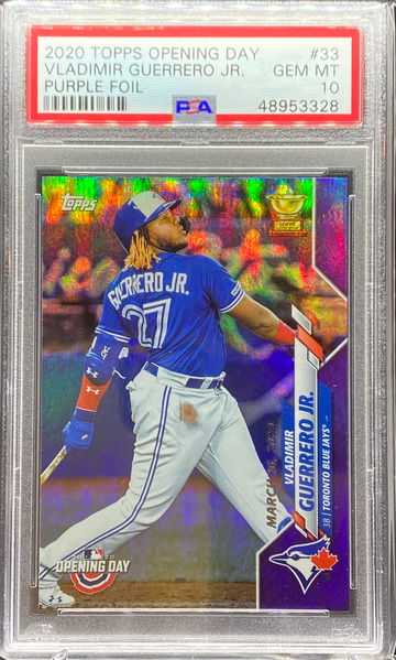 2020 Topps Opening Day Vladimir Guerrero Jr Purple Foil PSA 10
