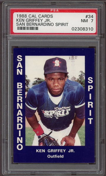 1988 Cal Cards Ken Griffey Jr # 34 San Bernardino Spirit PSA 7 