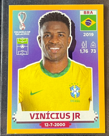 2022 World Cup Sticker Vinicius Jr. Gold US Online Exclusive