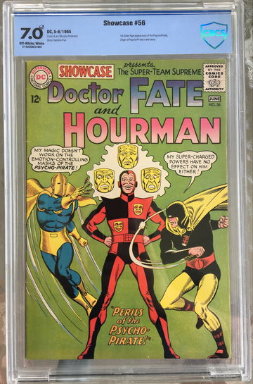 Showcase #56 (1965) CBCS 7.0 -- O/w to White; 1st & origin SA Psycho Pirate