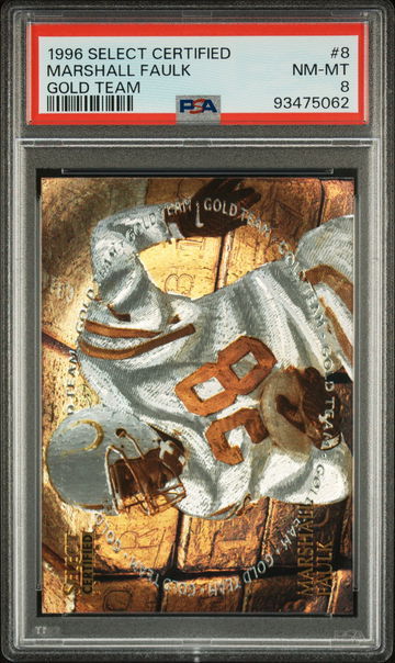 1996 MARSHALL FAULK SELECT CERTIFIED GOLD TEAM #8 PSA 8 FB.C2.30