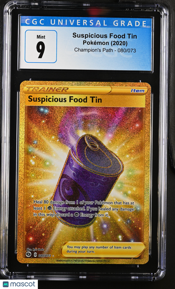 2020 Pokémon Champion's Path Suspicious Food Tin Secret Rare CGC 9 #080/073