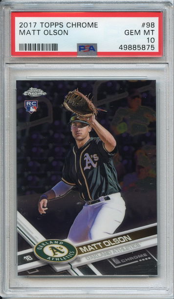 Matt Olson Topps Chrome Rookie PSA 10 NEP