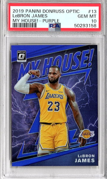 2019 Optic LeBron James MY HOUSE! PURPLE PSA 10