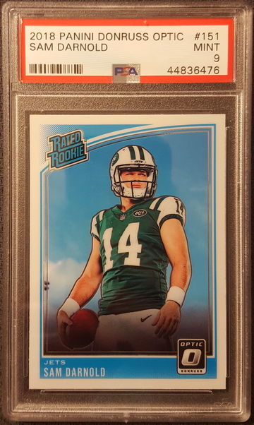 2018 Panini Optic Sam Darnold New York Jets Rookie PSA 9