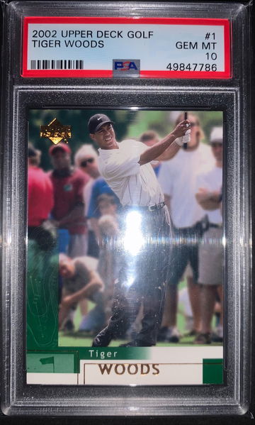 2002 UPPER DECK TIGER WOODS 2nd YEAR RC ROOKIE CARD PSA 10 LOW POP RARE