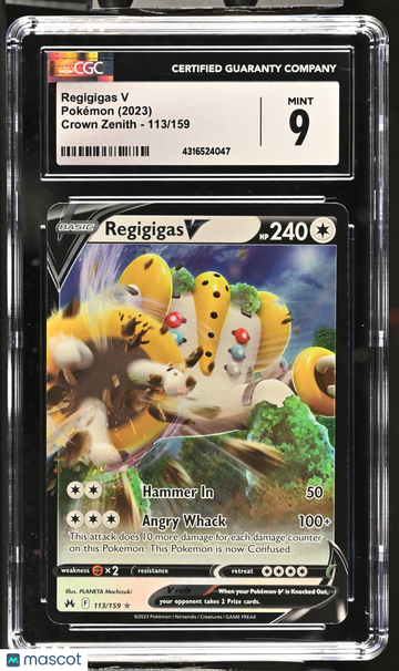 2023 Pokémon Crown Zenith Regigigas V Holo CGC 9 #113/159
