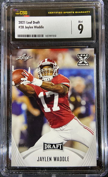 2021 Leaf Draft ROOKIE Jaylen Waddle CSG 9 MINT