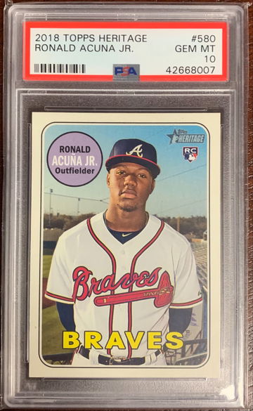 Ronald Acuna 2018 topps heritage psa 10
