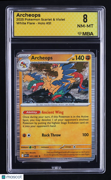 2025 Pokemon Scarlet & Violet White Flare Archeops Holo MBA 8 #51