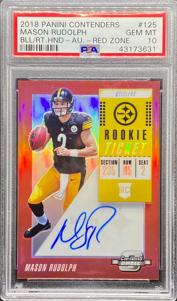 2018 Contenders Auto Red Zone  /199 Mason Rudolph PSA 10
