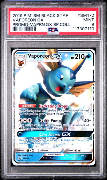 2019 Pokemon Sm Black Star Promo Vaporeon Gx Special Collection Vaporeon Gx #SM172 PSA 9