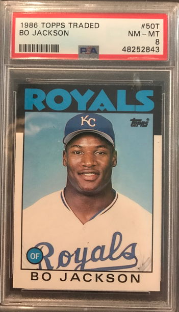 1986 Topps Traded Bo Jackson #50T PSA 8