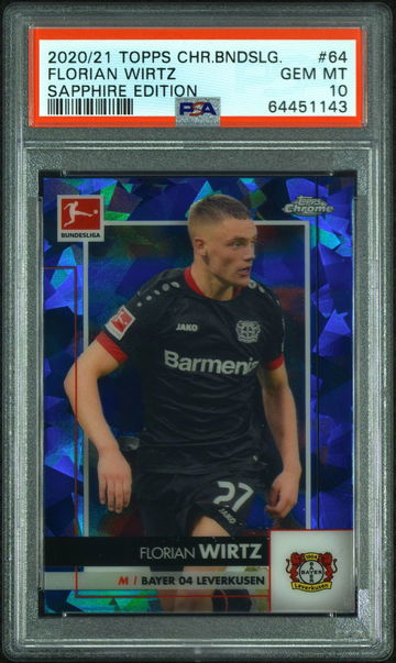 2020 Topps Chrome Bundesliga Sapphire Florian Wirtz PSA 10