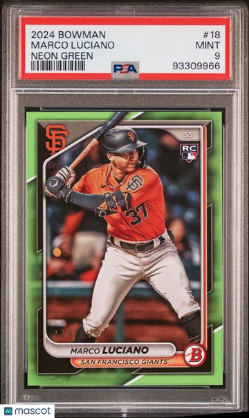 2024 Bowman Marco Luciano #18 Neon Green PSA 9