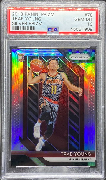 Trae Young - 2018 Panini Prizm Silver #78 PSA 10