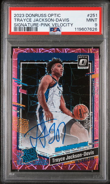 2023 Donruss Optic #251 Trayce Jackson-Davis Signature-Pink Velocity /79 PSA 9