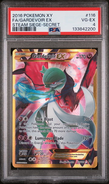 2016 Pokemon XY Steam Siege Secret Rare Gardevoir Ex #116 PSA 4