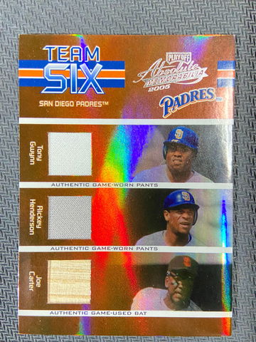 2005 Playoff Absolute Memorabilia Team Six PADRES /100 Gwynn, Henderson, Carter (3) HOFers!!