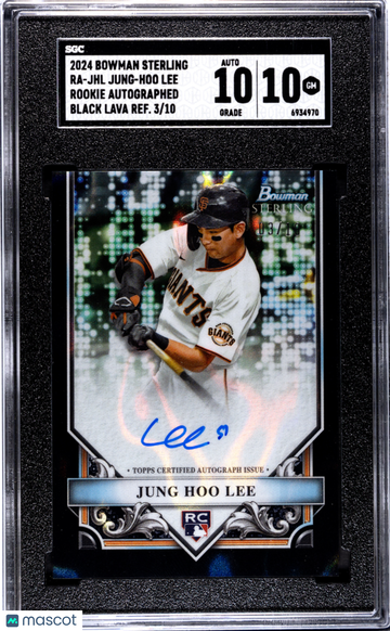 2024 Bowman Sterling Jung-Hoo Lee #RA-JHL Rookie Autograph Black Lava Refractor SGC 10 Auto 10