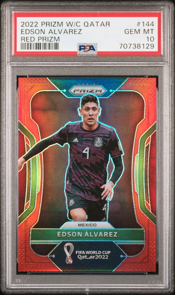 Edson Alvarez Red Prizm PSA 10 World Cup Qatar 27/399 Mexico #144 2022