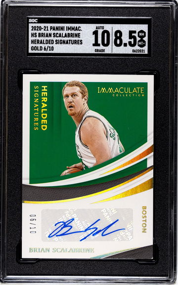 2020-21 Panini Immaculate Heralded Signatures Holo Gold Auto #HS-BSC  Brian Scalabrine 06/10  SGC 8.5 Auto 10 