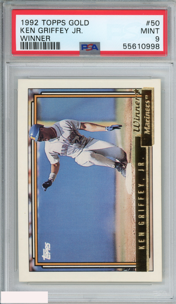 1992 TOPPS GOLD KEN GRIFFEY JR #50 WINNER SEATTLE MARINERS HOF PSA 9 MINT