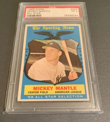 1959 Topps All-Star Mickey Mantle PSA 5