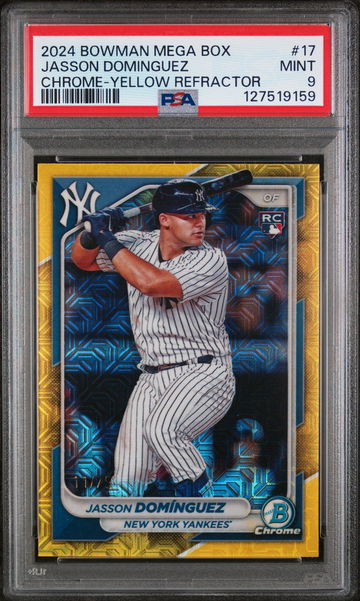 2024 Bowman Mega Box Chrome Yellow Refractor Jasson Dominguez #17 PSA 9