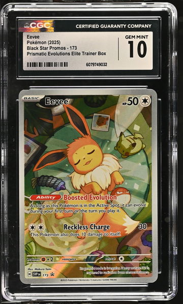 2025 Pokemon Black Star Promos Prismatic Evolutions ETB Eevee #173 CGC 10