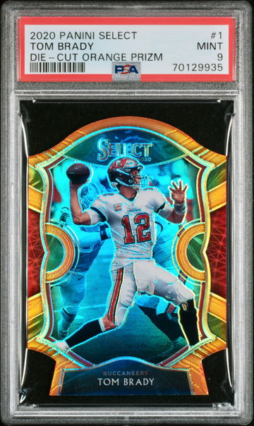 2020 Panini Select Tom Brady #1 Orange Die-Cut Prizm Concourse PSA 9 Mint SP