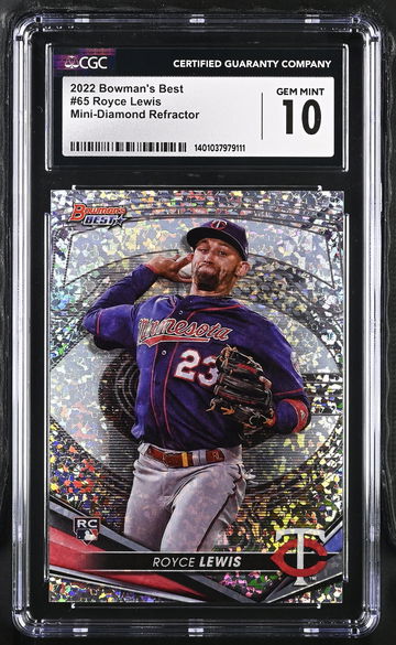2022 BEST ROYCE LEWIS MINI-DIAMOND REFRACTOR #65 CGC 10 BS.B1.03