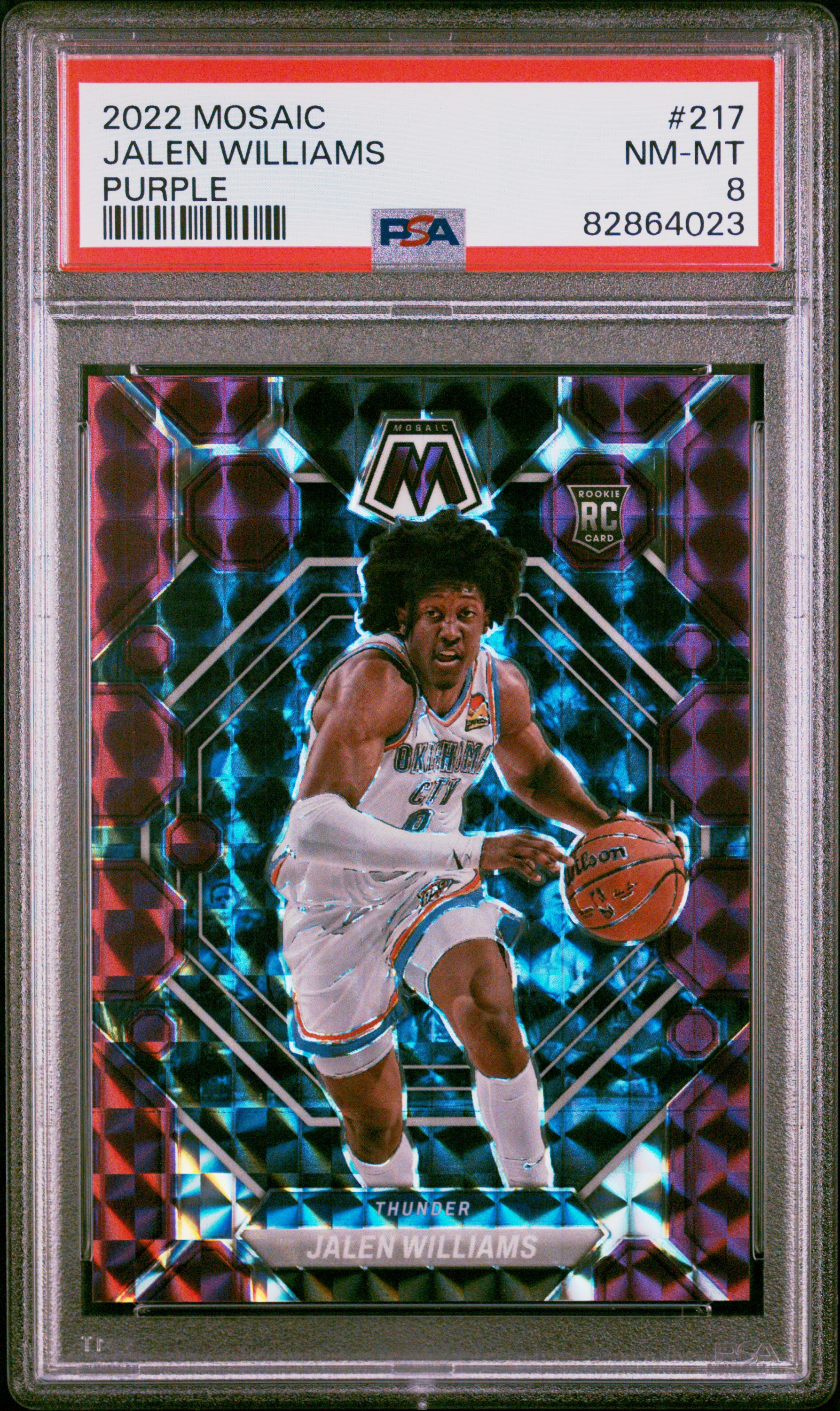 Jalen Williams 2022 Panini Mosaic #217 Purple 31/99 PSA 8