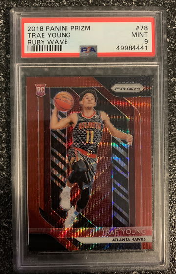 2018 Trae Young Ruby Wave Prizm PSA 9