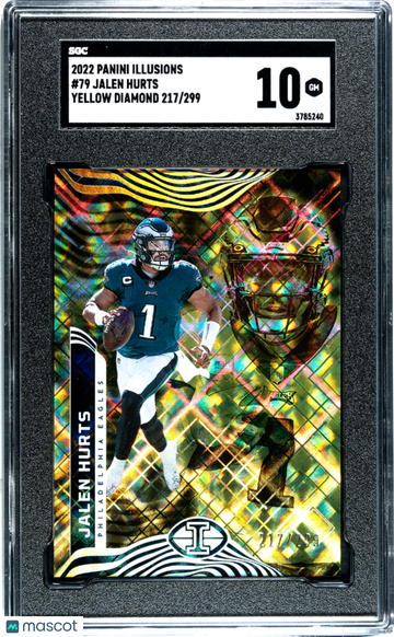 2022 Panini Illusions Jalen Hurts #79 Yellow Diamond SGC 10