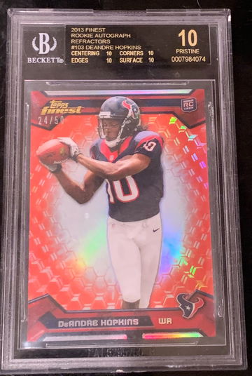 2013 Finest Deandre Hopkins Red Refractor RC /50 BGS 10 Black Label