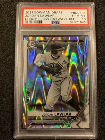 2021 Bowman Draft JORDAN LAWLAR Chrome Black/White Raywave Refractor PSA 10
