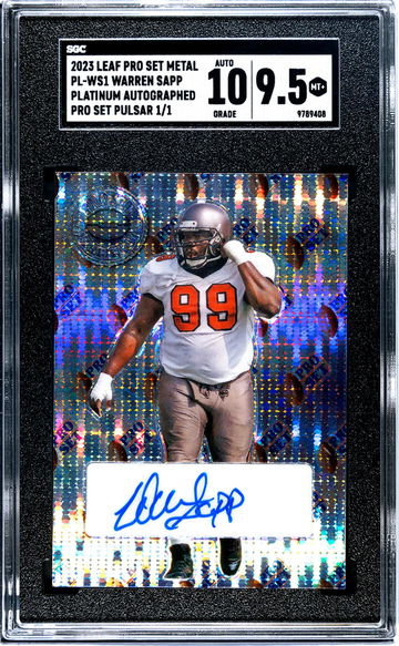 2023 Leaf Pro Set Metal Platinum Warren Sapp #PL-WS1 Auto 1/1 SGC 9.5 Auto 10