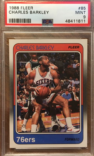 1988 Fleer #85 Charles Barkley PSA 9 Mint 